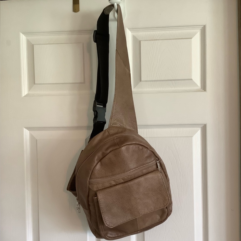 Genuine Leather Sling Backpack